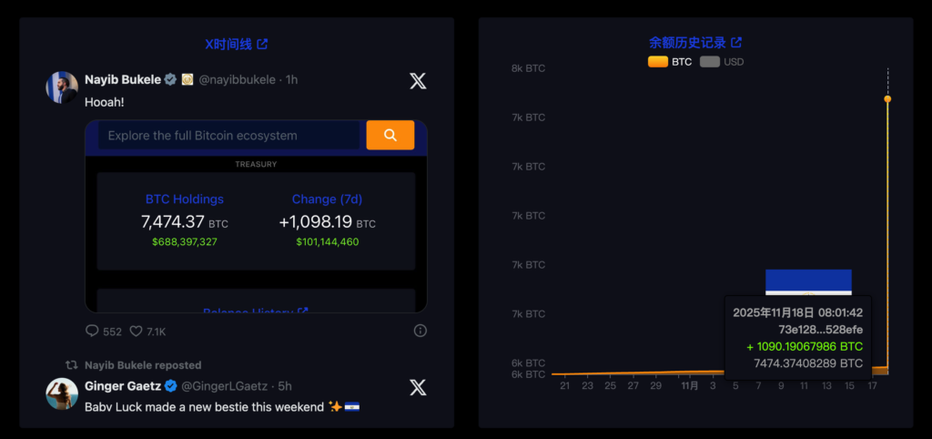 अल साल्वाडोर ने 1,090 बिटकॉइन खरीदने के लिए $100 मिलियन खर्च किए, और कुल होल्डिंग्स 7,500 बिटकॉइन BTC तक पहुंच गईं